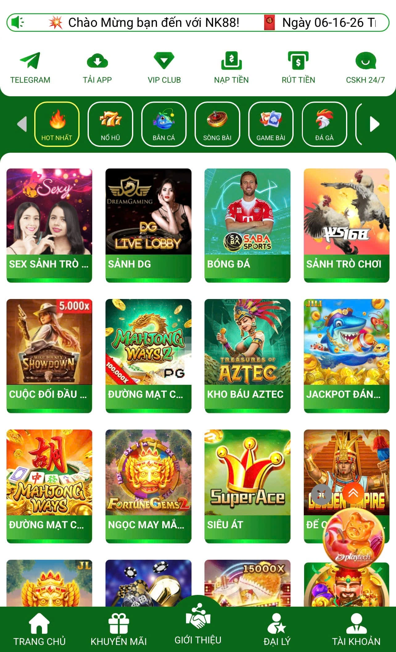 Ứng dụng nhà cái NK88